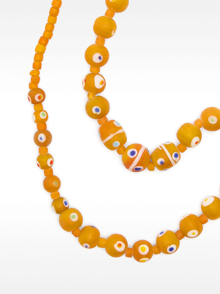 Glass bead necklace with eyes