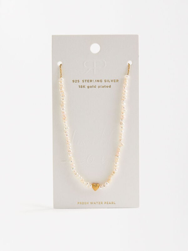 Necklace with freshwater pearls - 925 sterling silver