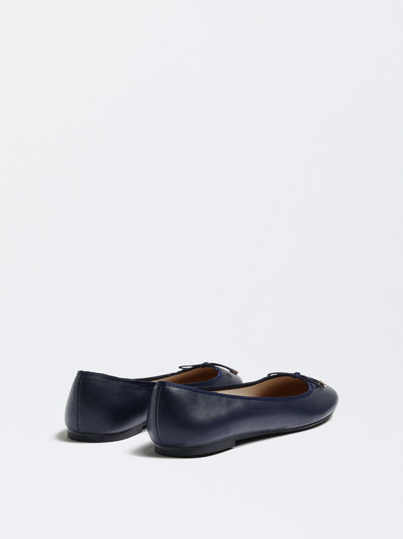 Ballerinas With Bow Detail, Navy, hi-res