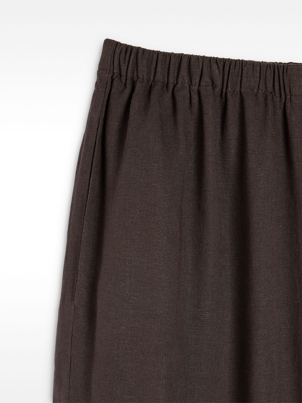 Trousers with linen elastic waistband