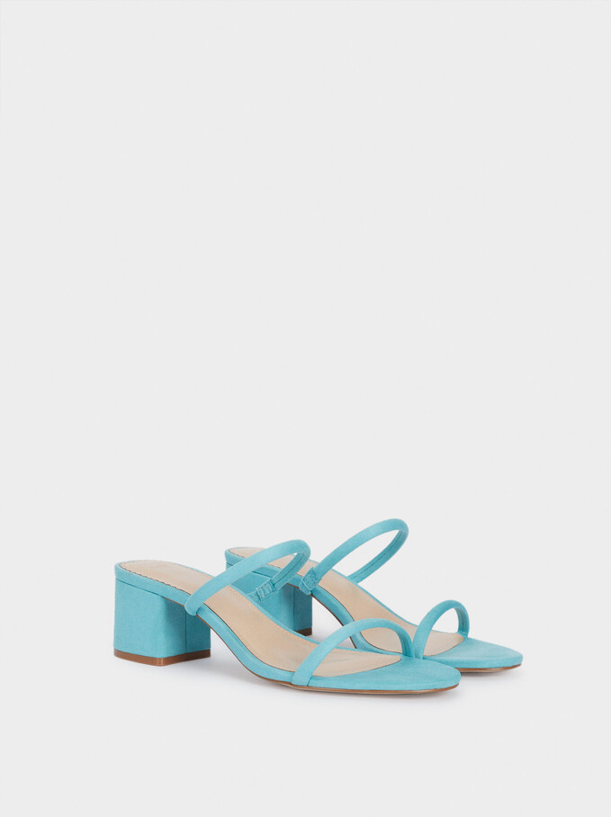 Heeled Sandals With Straps, Blue, hi-res