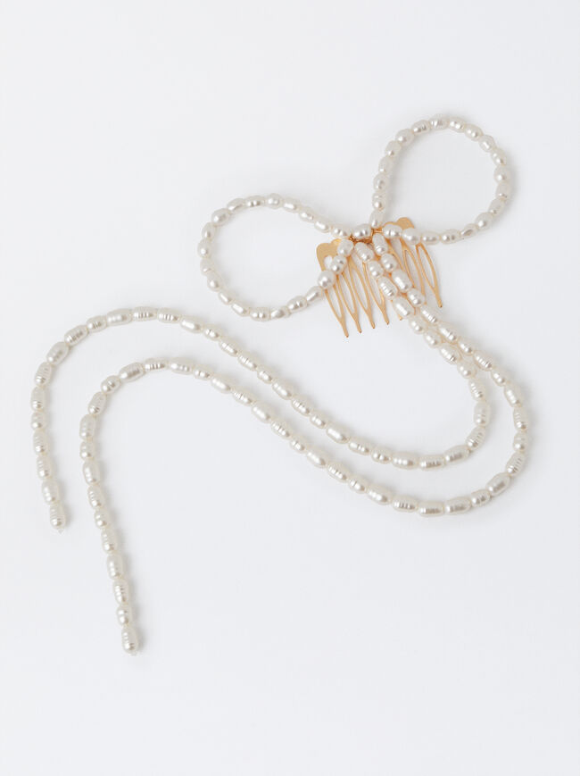 Hair Comb With Pearls image number 2.0