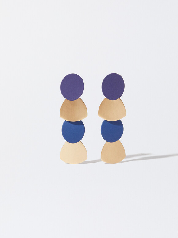 Earrings With Matte Effect, Multicolor, hi-res