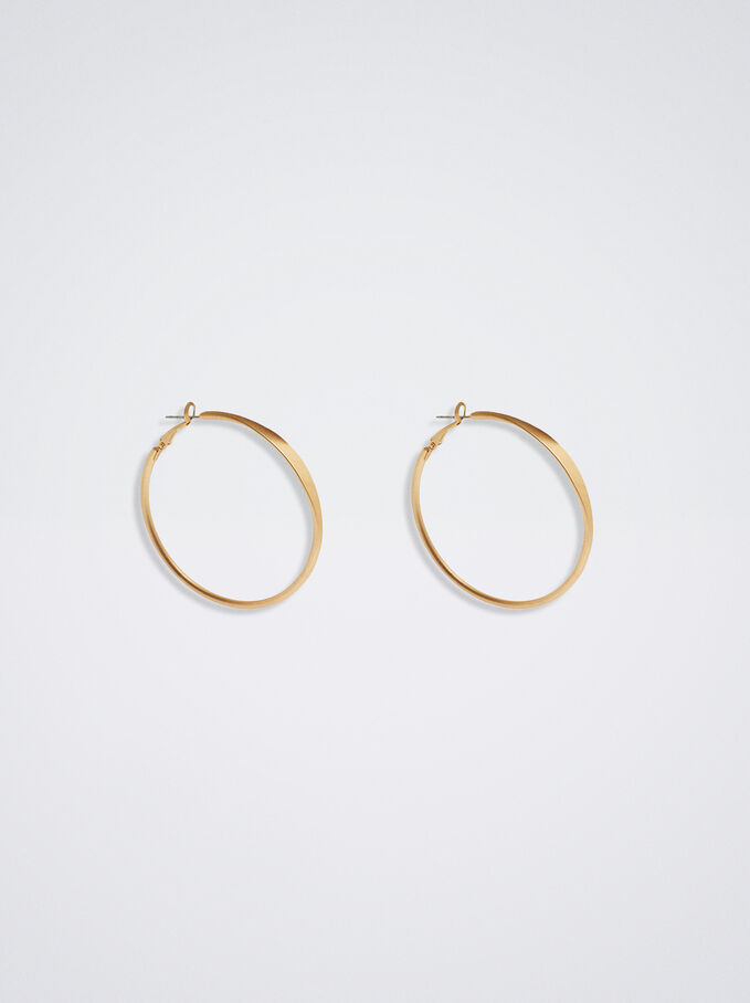 Large Gold Hoop Earrings, Golden, hi-res