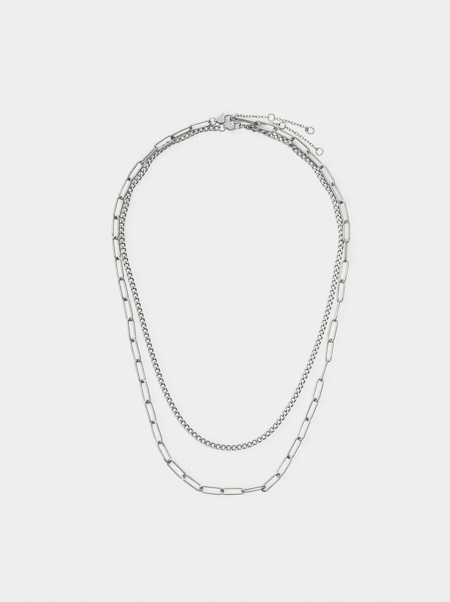 Set of link necklaces – stainless steel