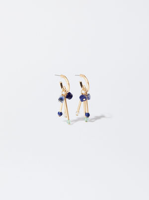 Gold-Toned Earrings With Stones image number 0.0
