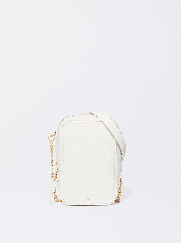Phone Case With Shoulder Strap, White, hi-res
