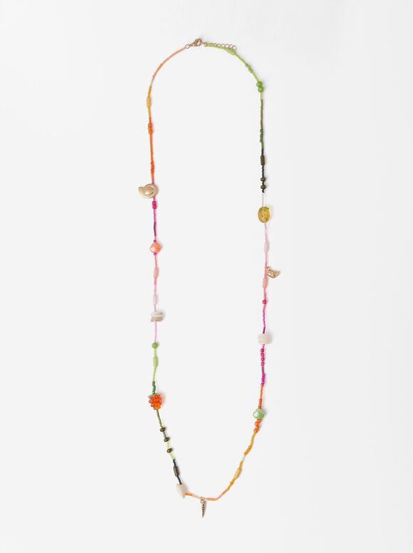 Long Necklace With Crystal Charms, Multicolor, hi-res