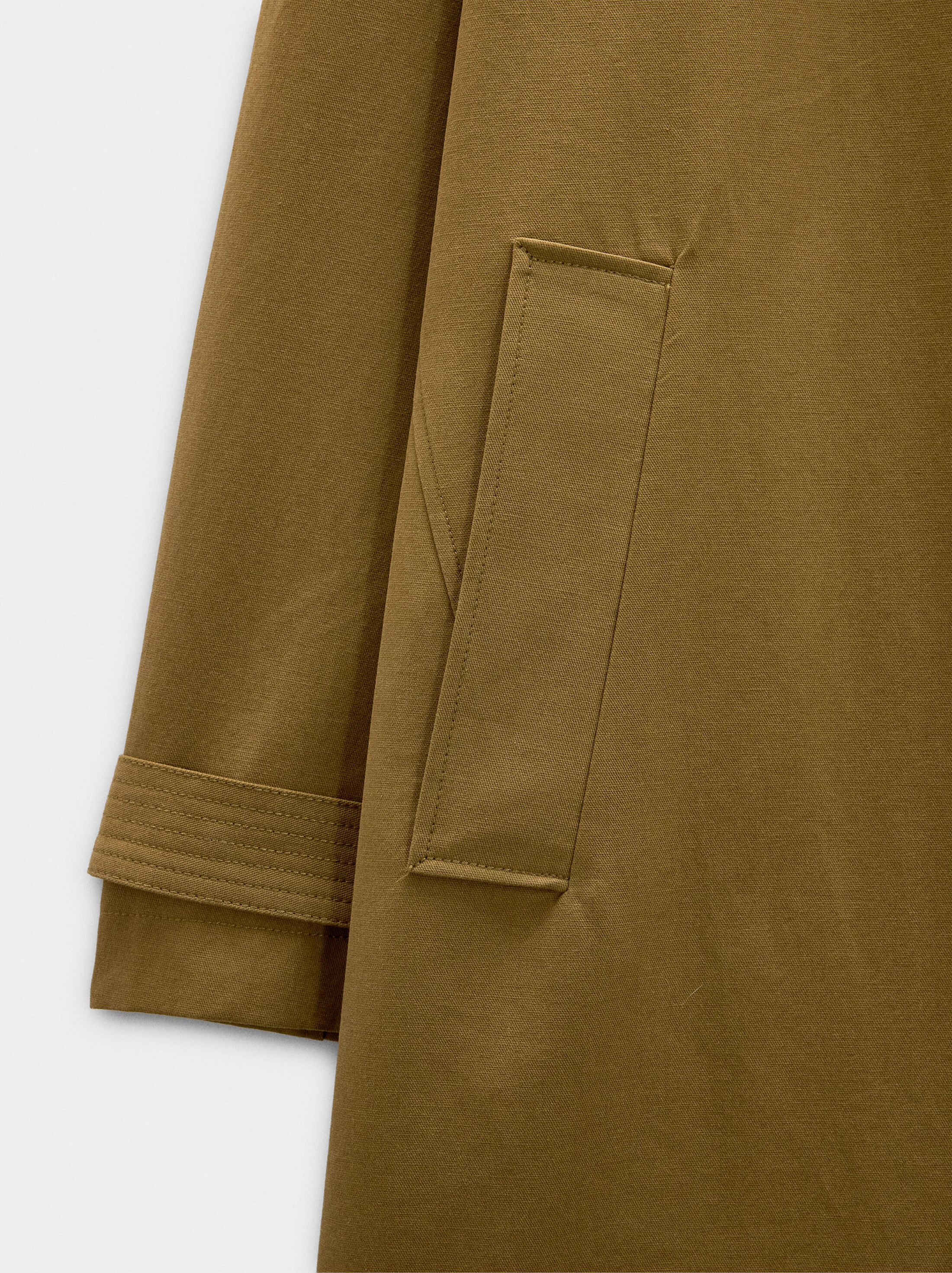 Cotton trench with contrast collar image number 6.0