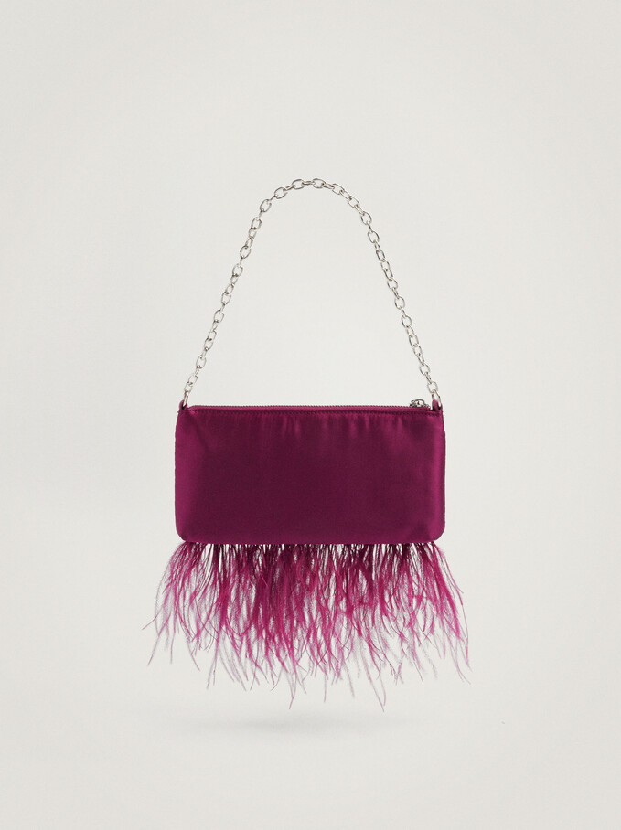 Feather And Strass Bag, Purple, hi-res