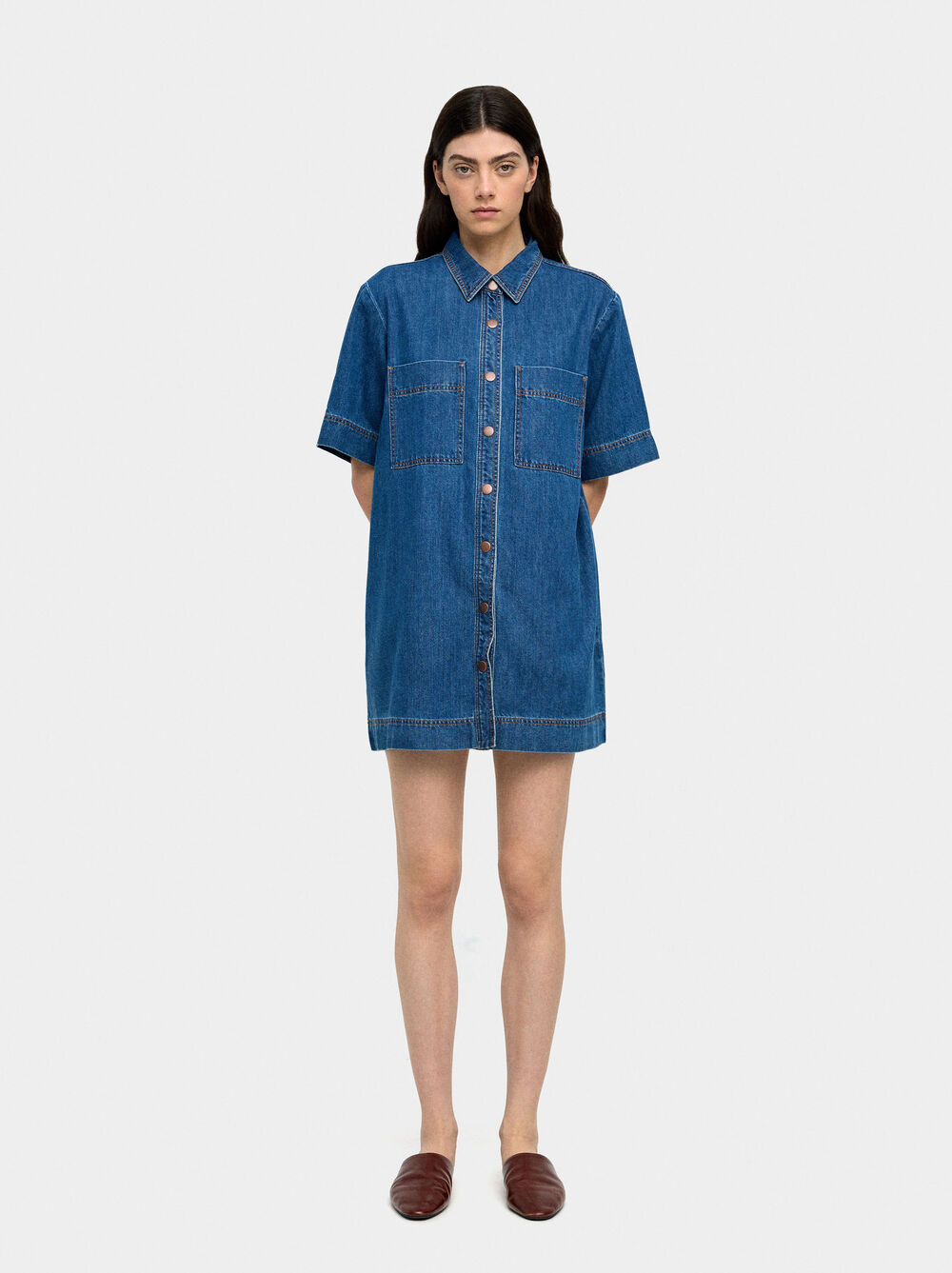 Denim dress with 100% cotton