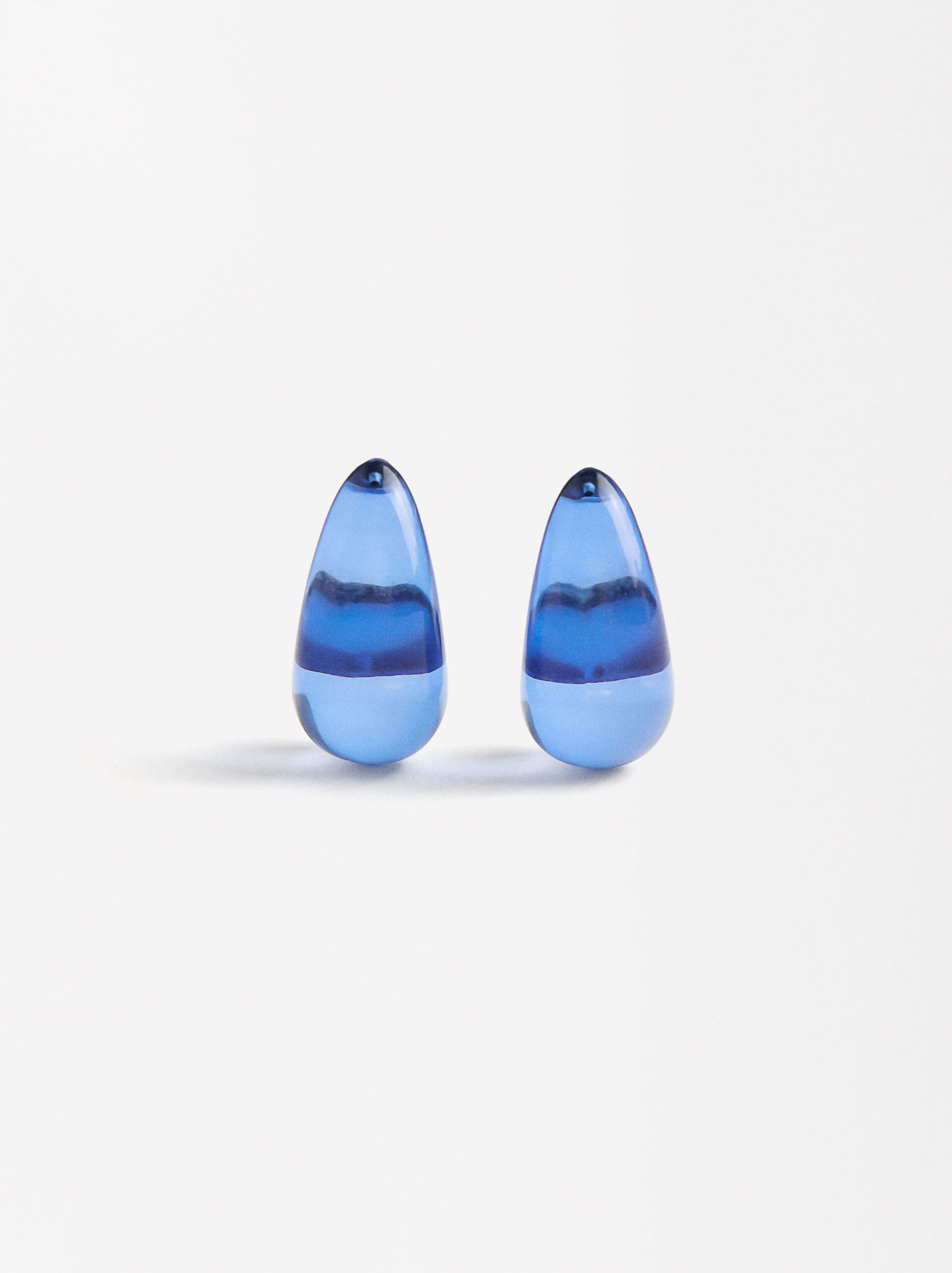 Pendientes gota de resina transparente image number 2.0