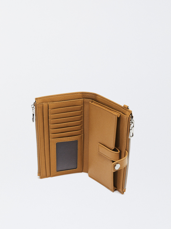 Wallet With Cell Phone Pocket, Camel, hi-res
