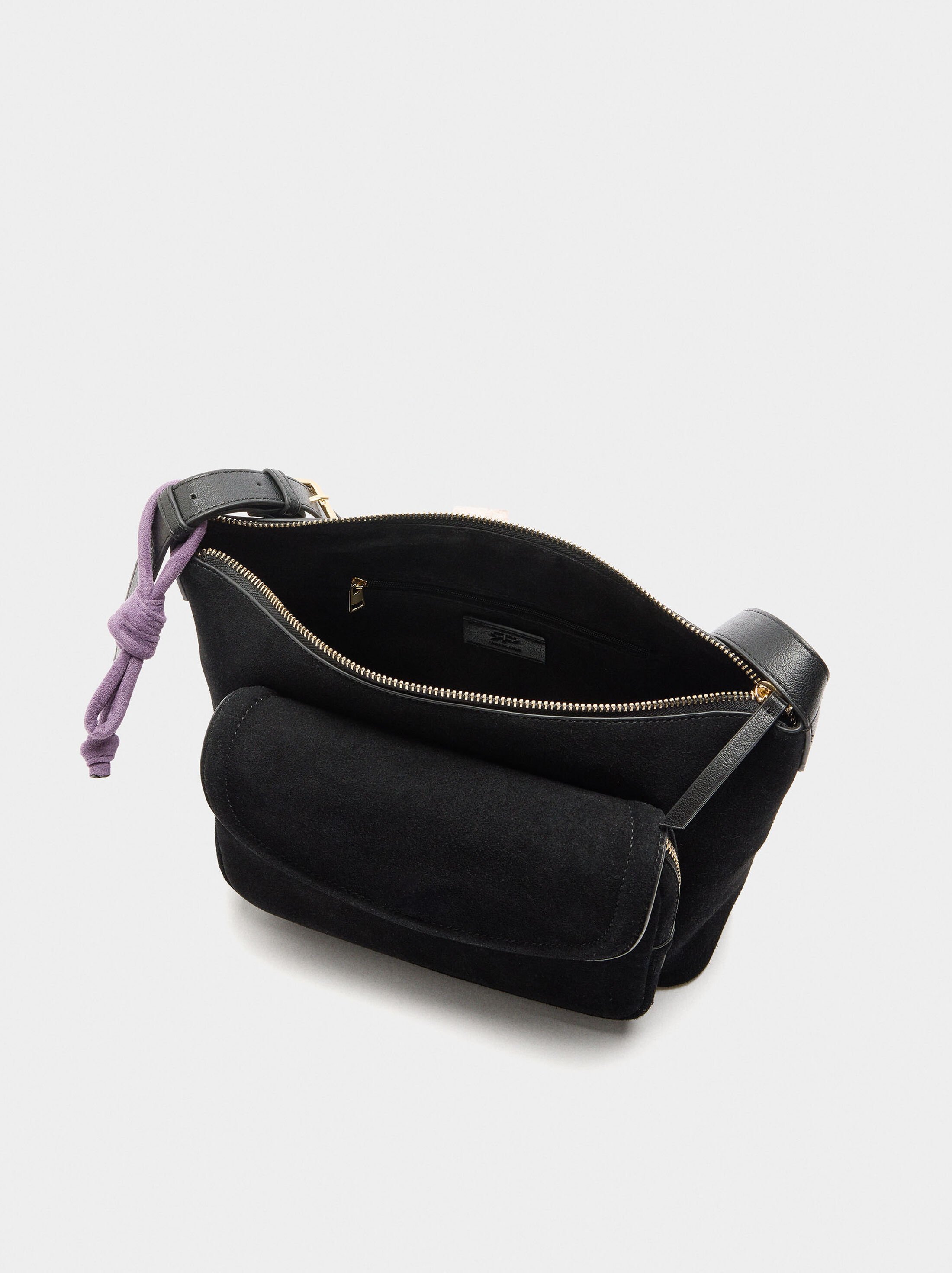 Shoulder bag with leather image number 4.0