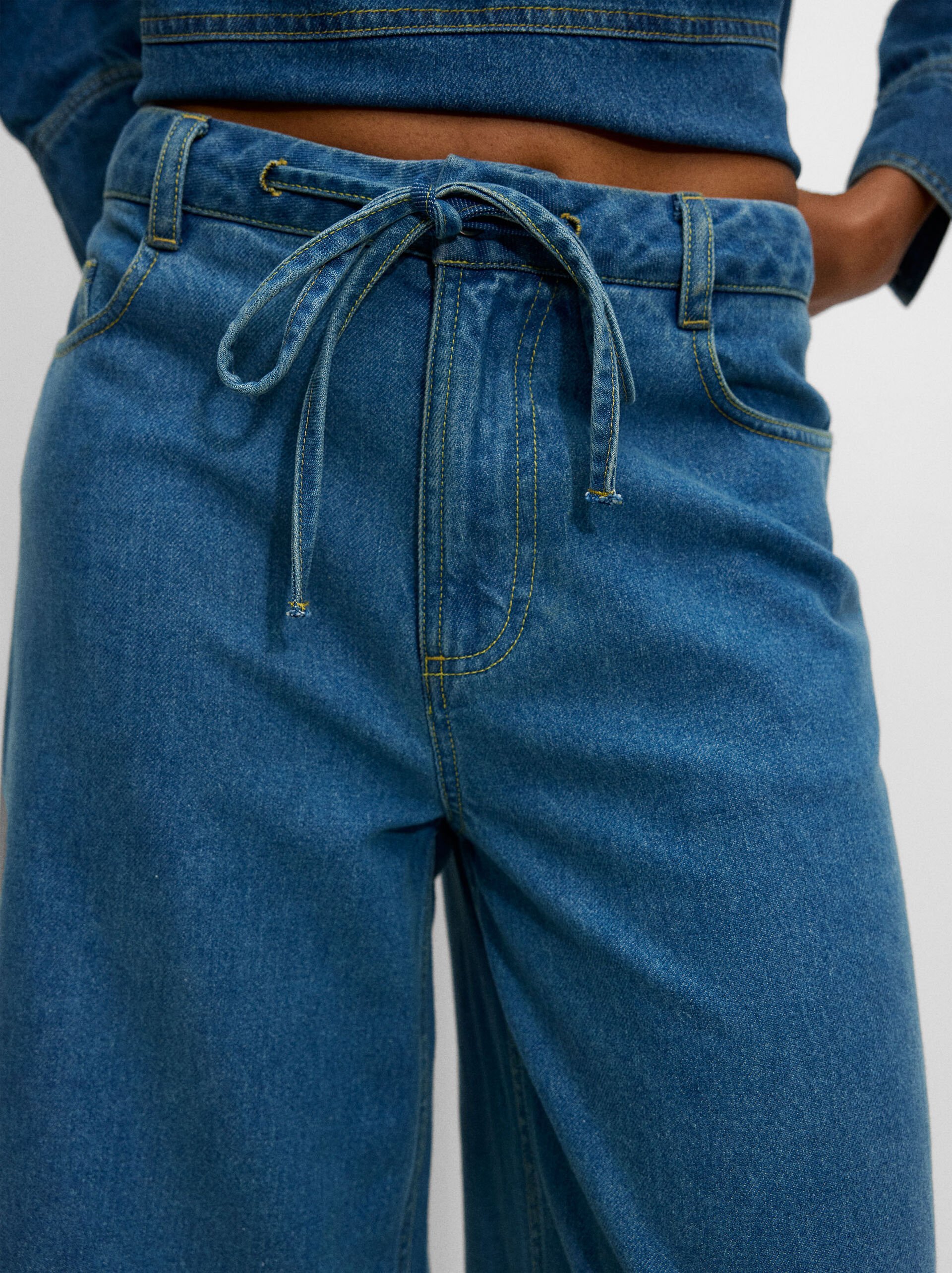 Pantalón denim wide leg image number 5.0