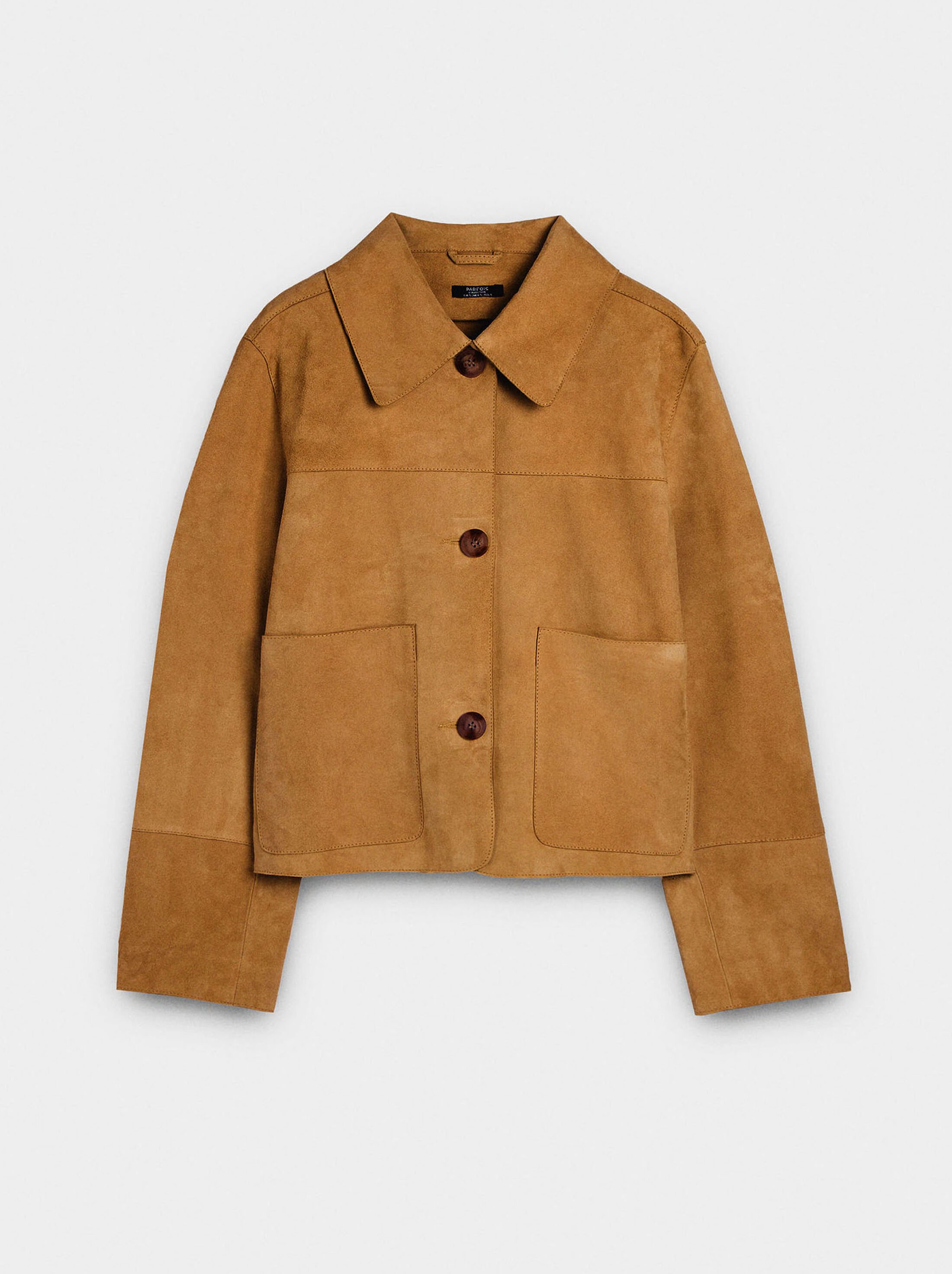 Leather jacket with buttons image number 6.0