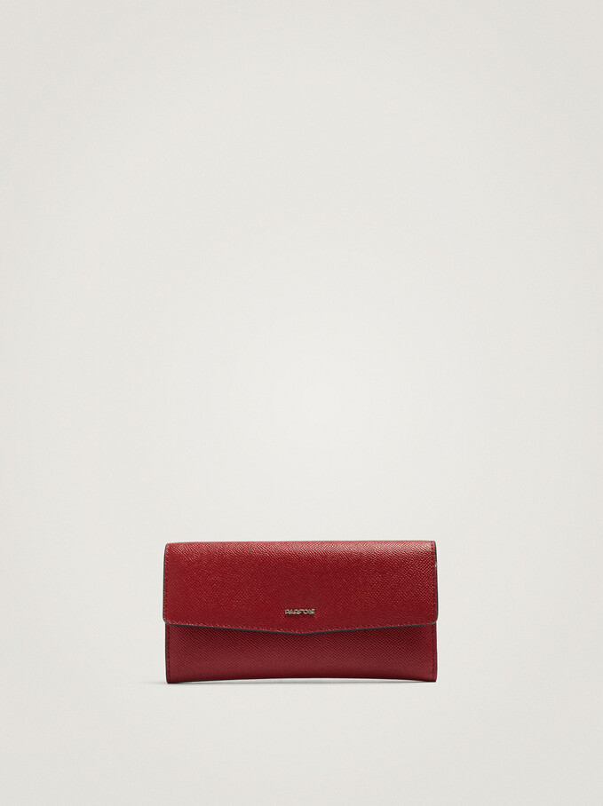 Large Purse With Flap, Red, hi-res