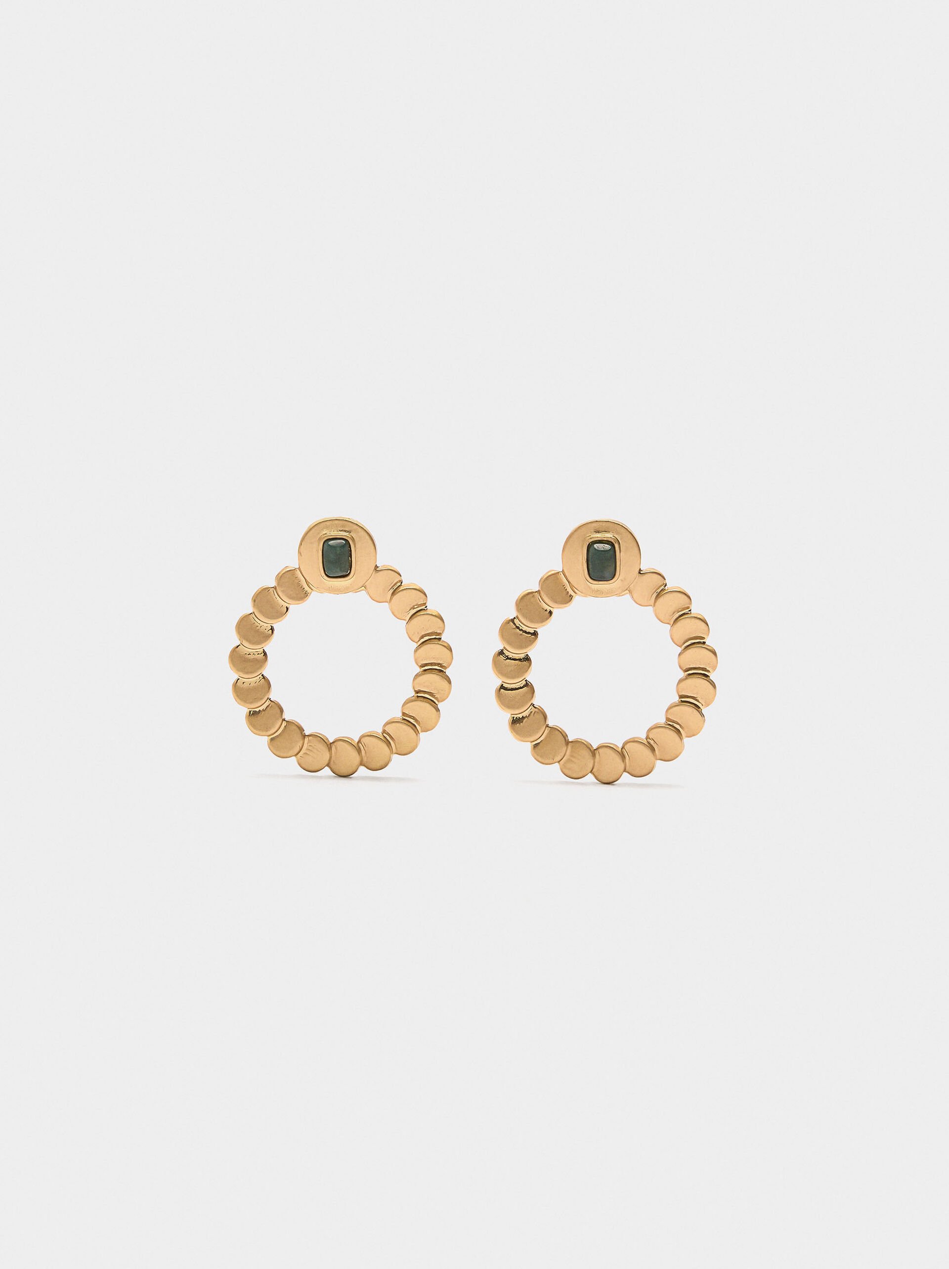 Hoop earrings with stone image number 0.0