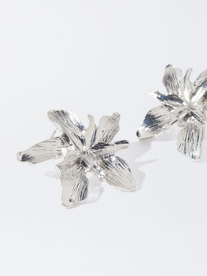 Silver Flower Earrings image number 2.0