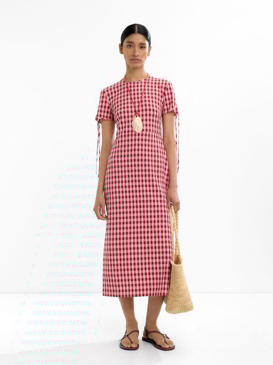 Midi printed vichy dress