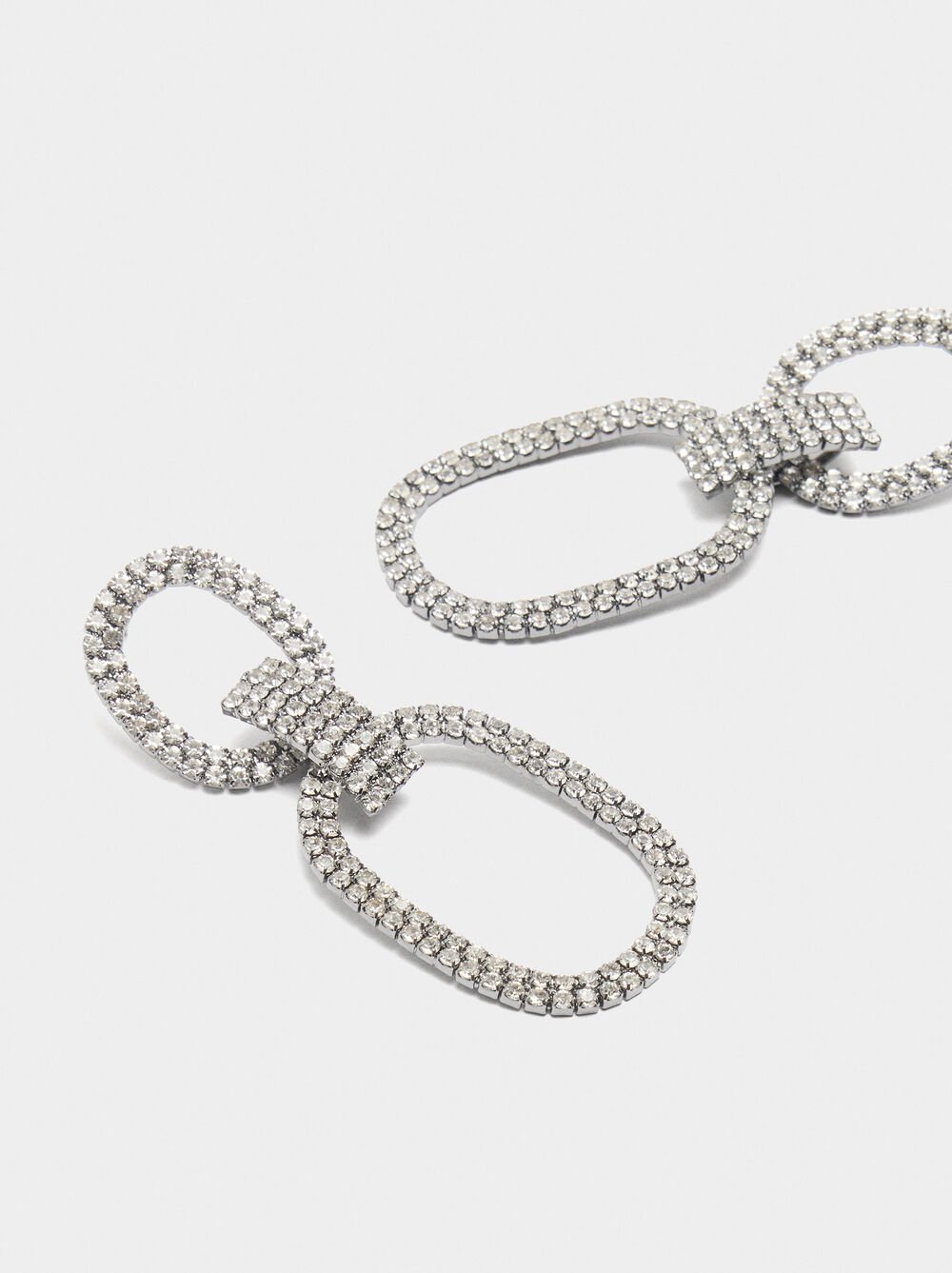 Maxi double hoop earrings with crystals