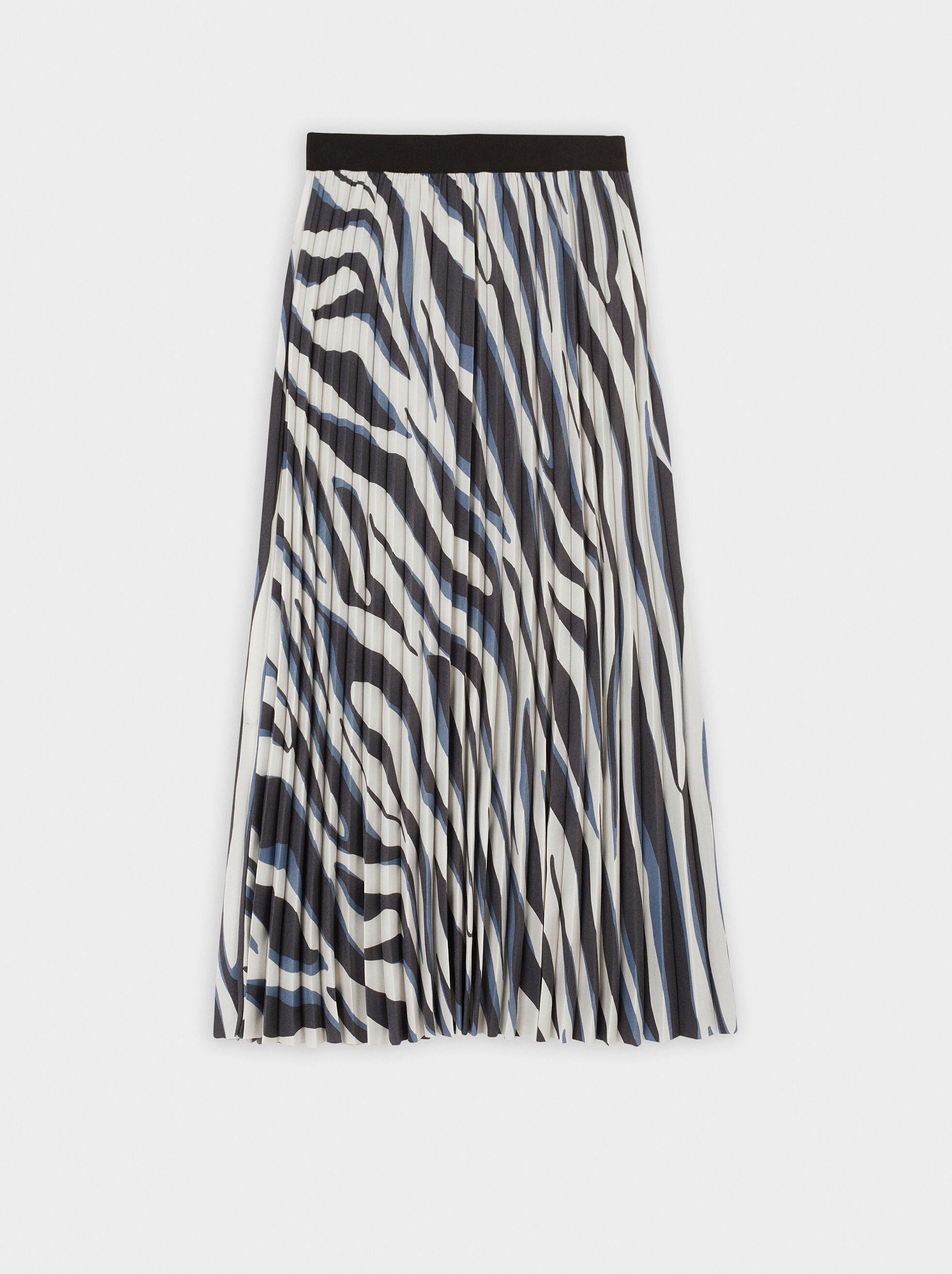 blue animal print skirt
