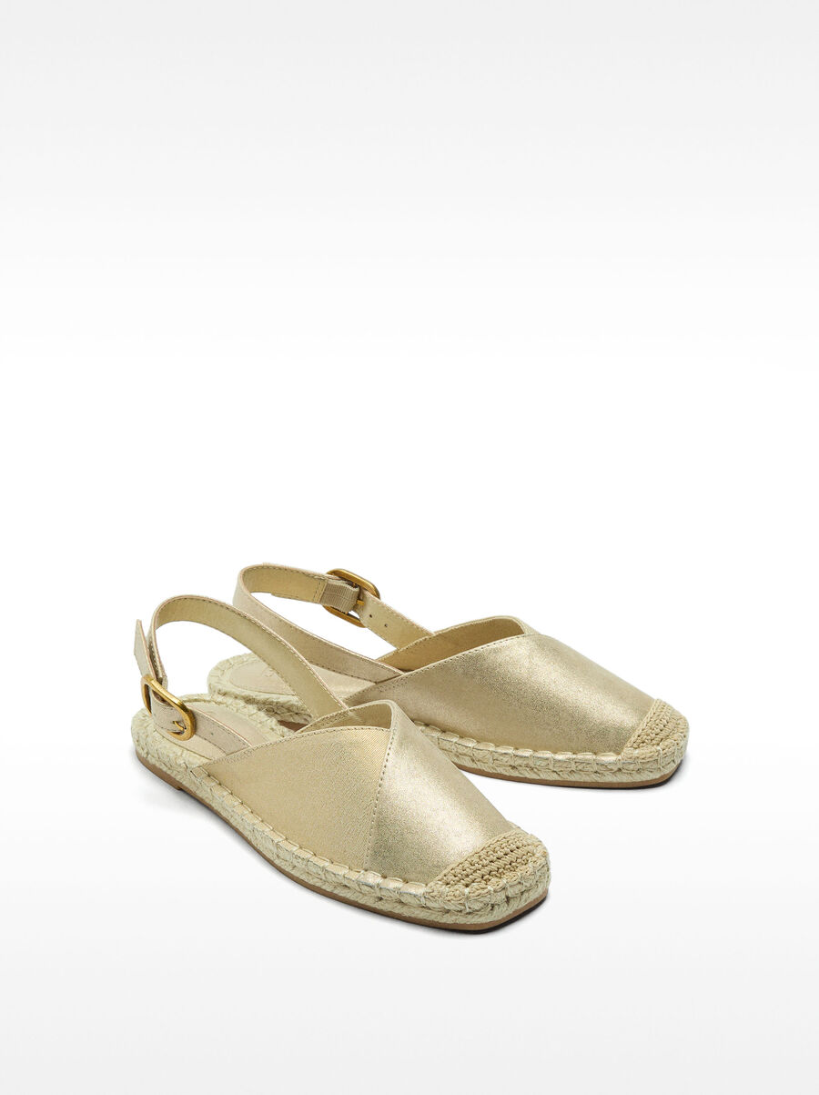 Metallic espadrilles with buckle