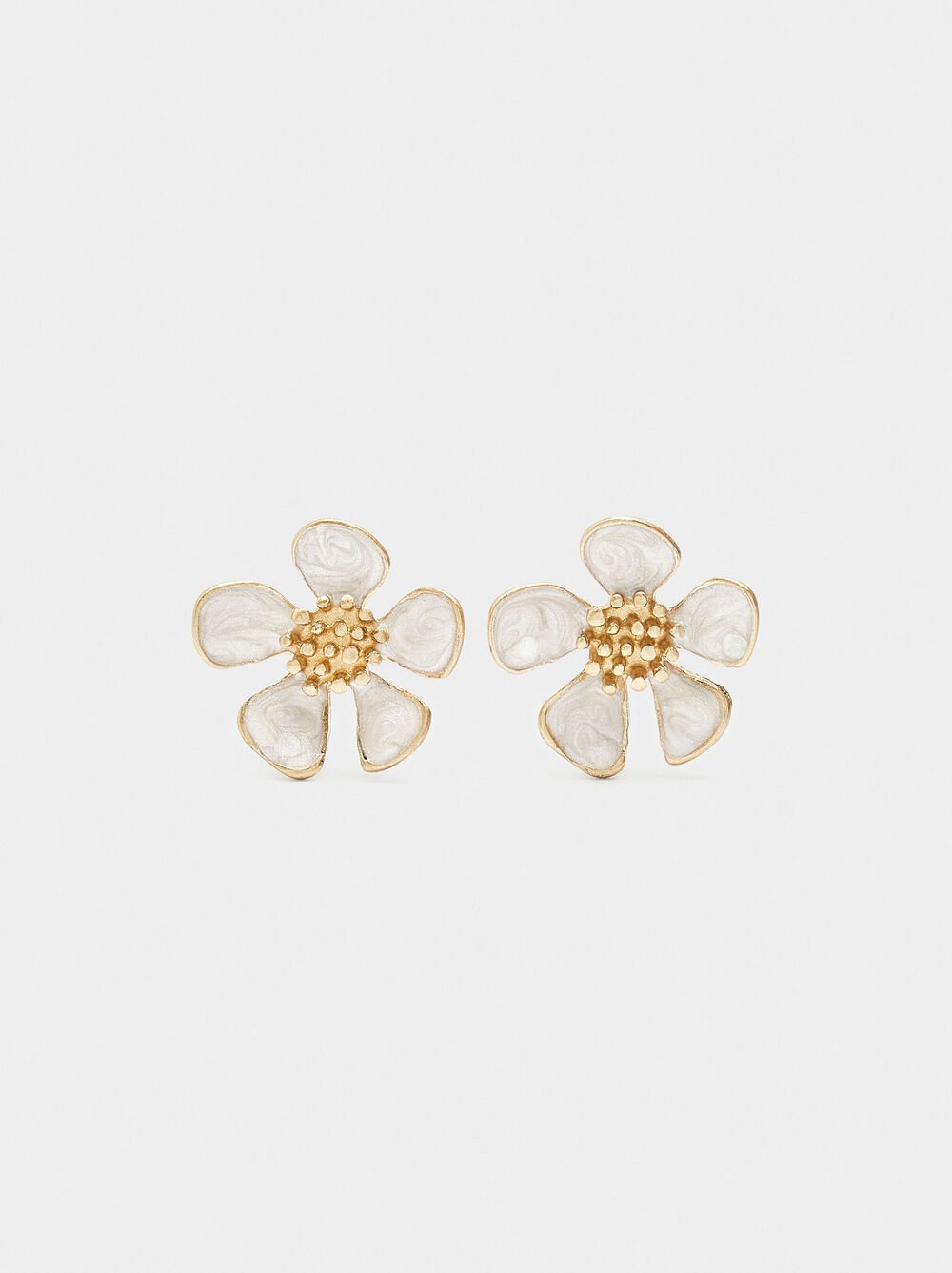 Boucles d'oreilles fleur avec relief