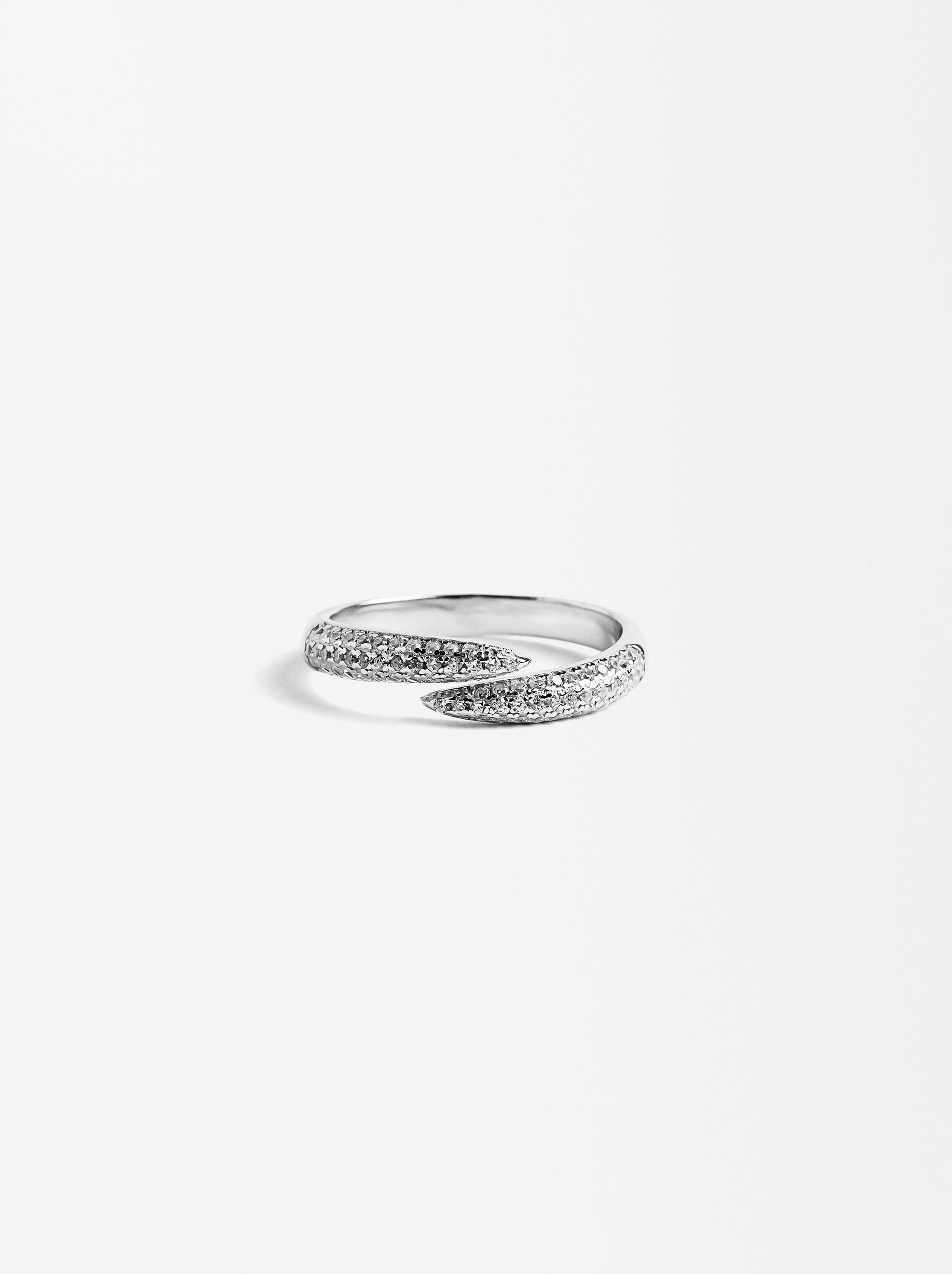 Cross ring with zircons - 925 sterling silver image number 0.0