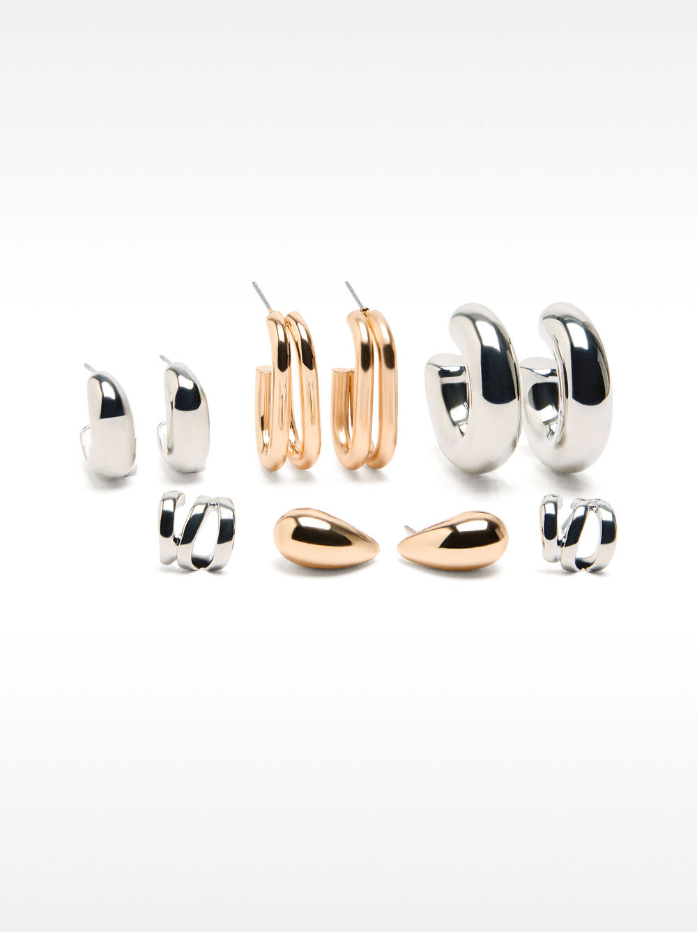Set de arracades de cèrcol obertes bicolor