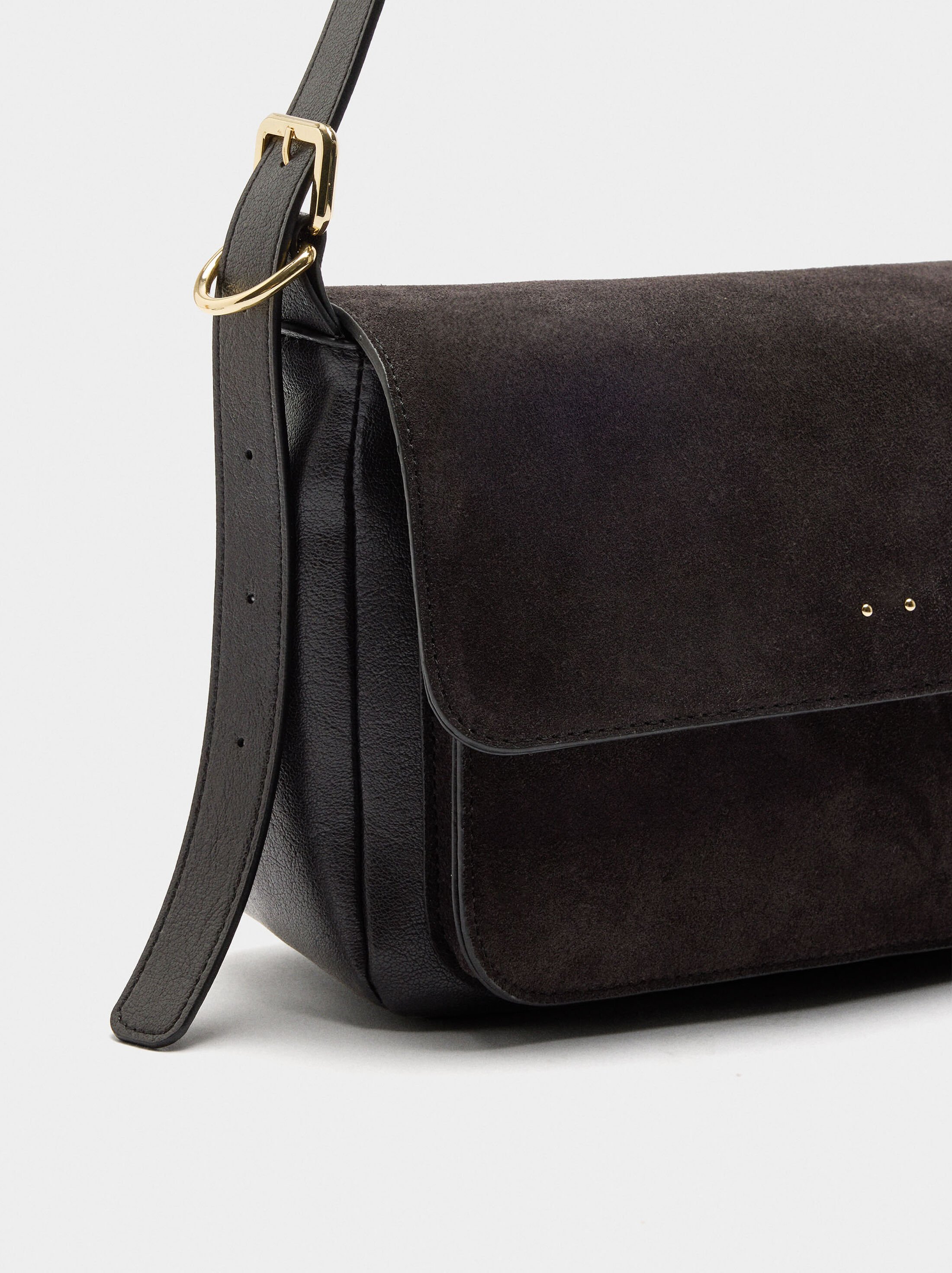 Crossbody bag with leather details image number 2.0
