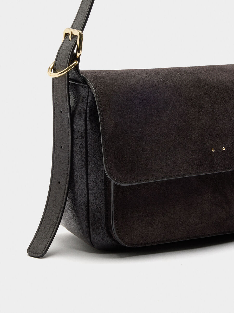 Crossbody bag with leather details