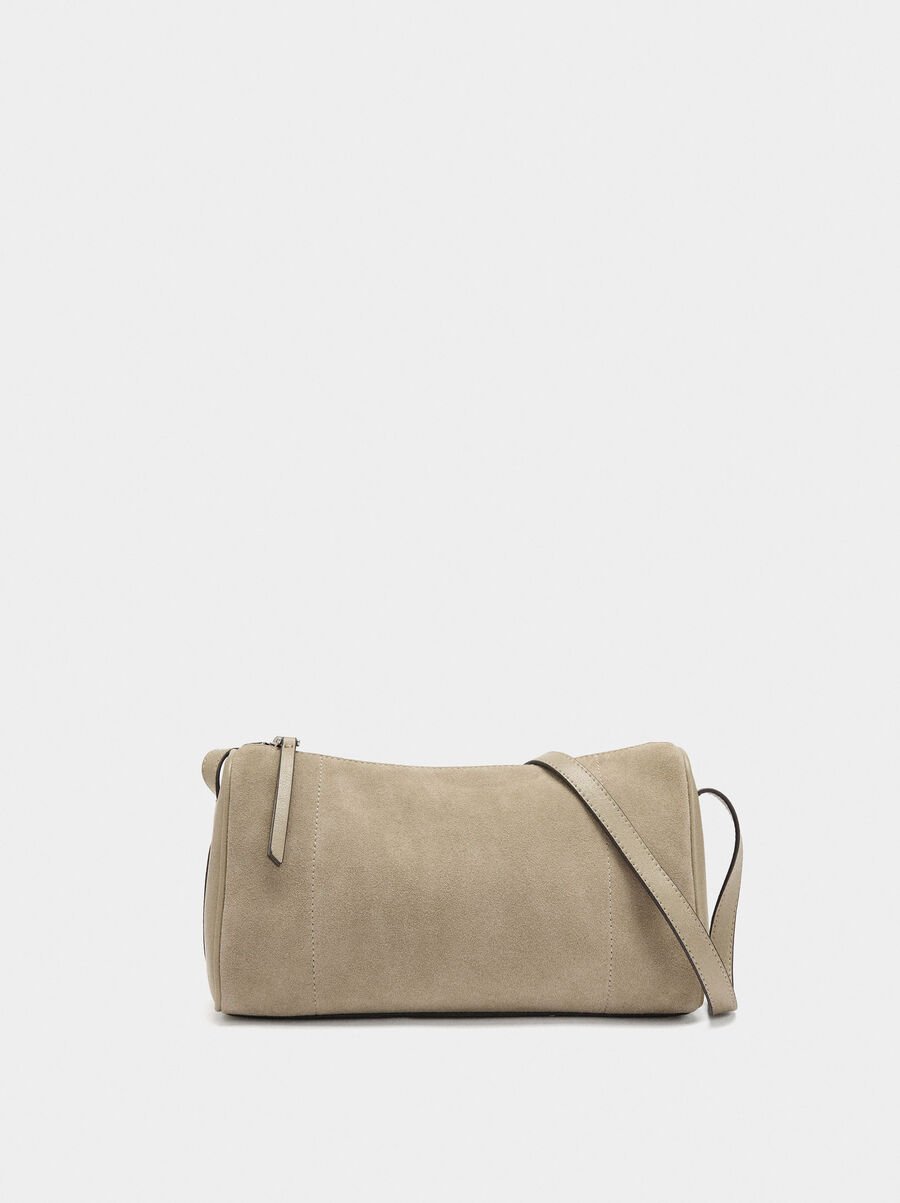 Crossbody bag with leather details