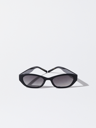 Sechseckige Sonnenbrille, Schwarz, hi-res