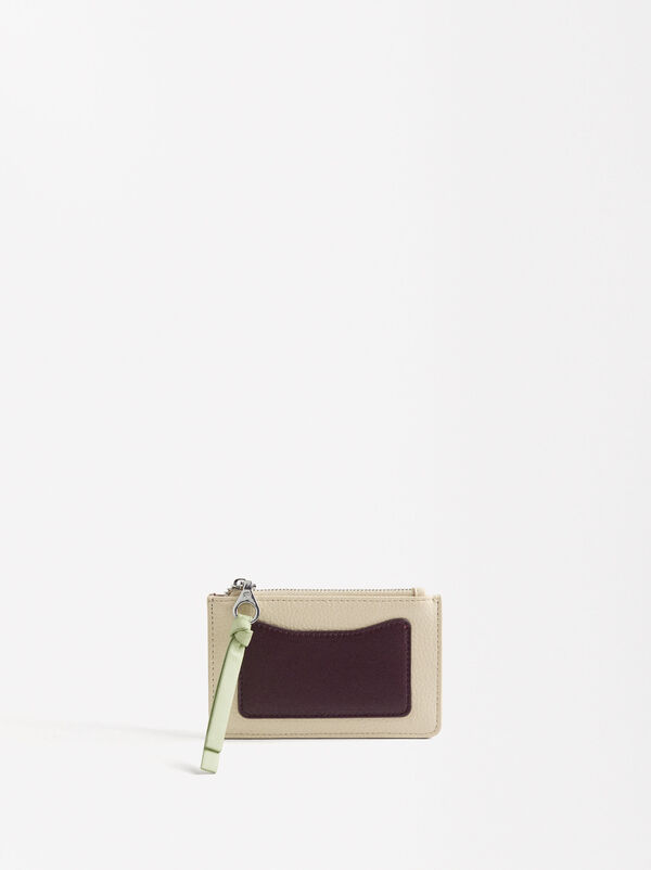 Bicolor cardholder with texture