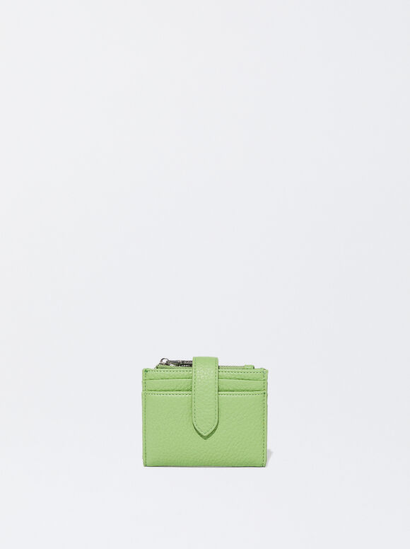 Plain Card Holder Purse, Green, hi-res