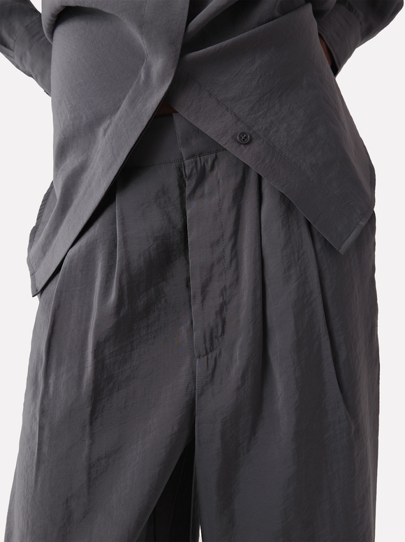 Online Exclusive - Straight Trousers With Pleats, Grey, hi-res