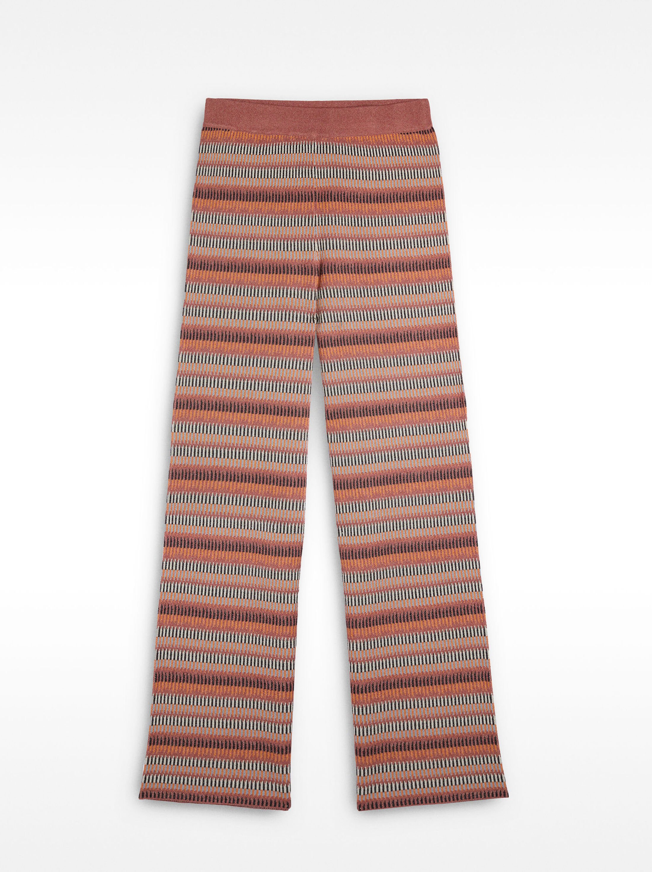 Striped jacquard knit pants image number 5.0