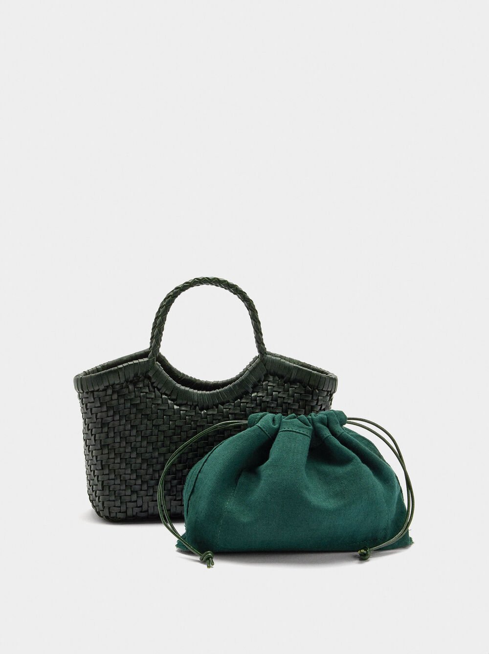 Sac cabas en cuir tressé