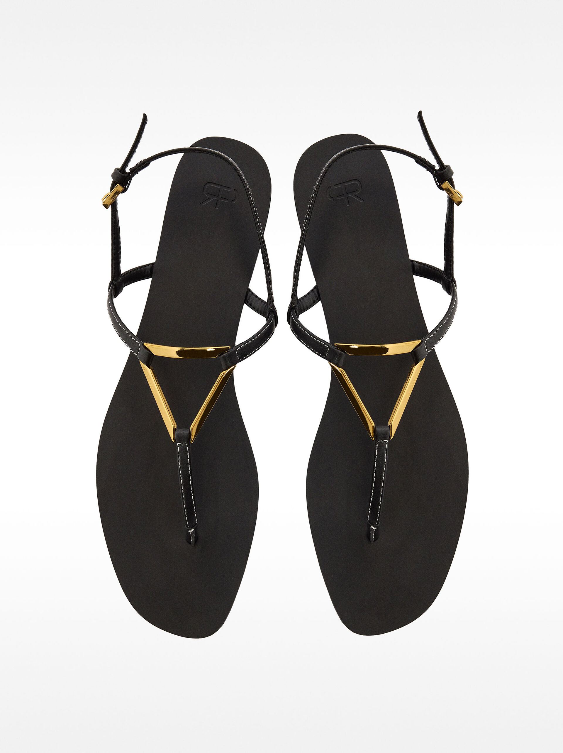 Flat sandals with metallic detail straps image number 0.0