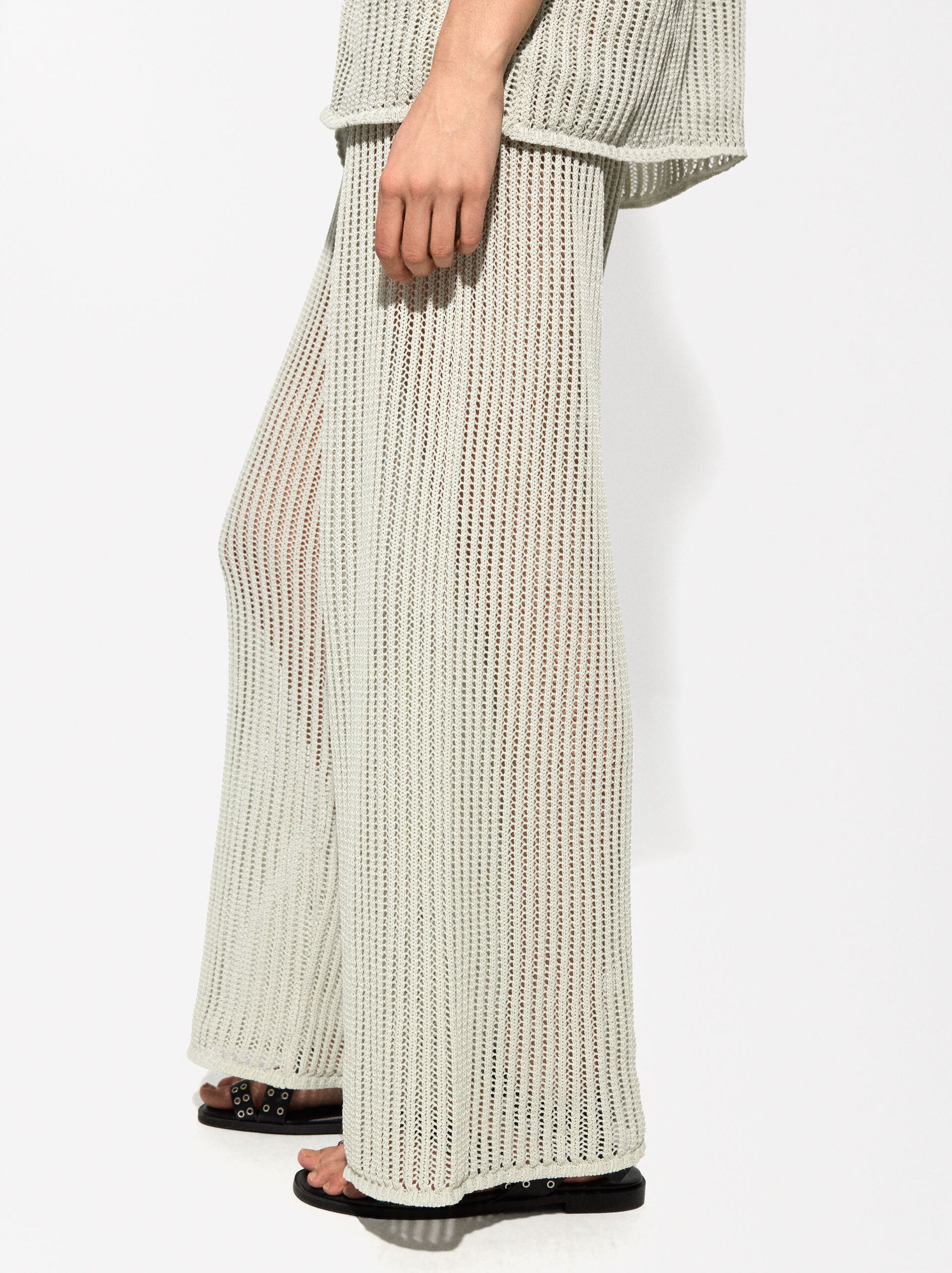 Straight Knit Trousers image number 3.0