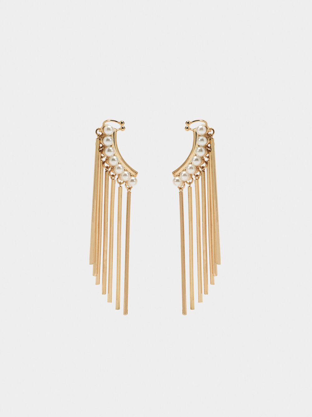 Boucles d'oreilles ear jacket avec des perles et des barres