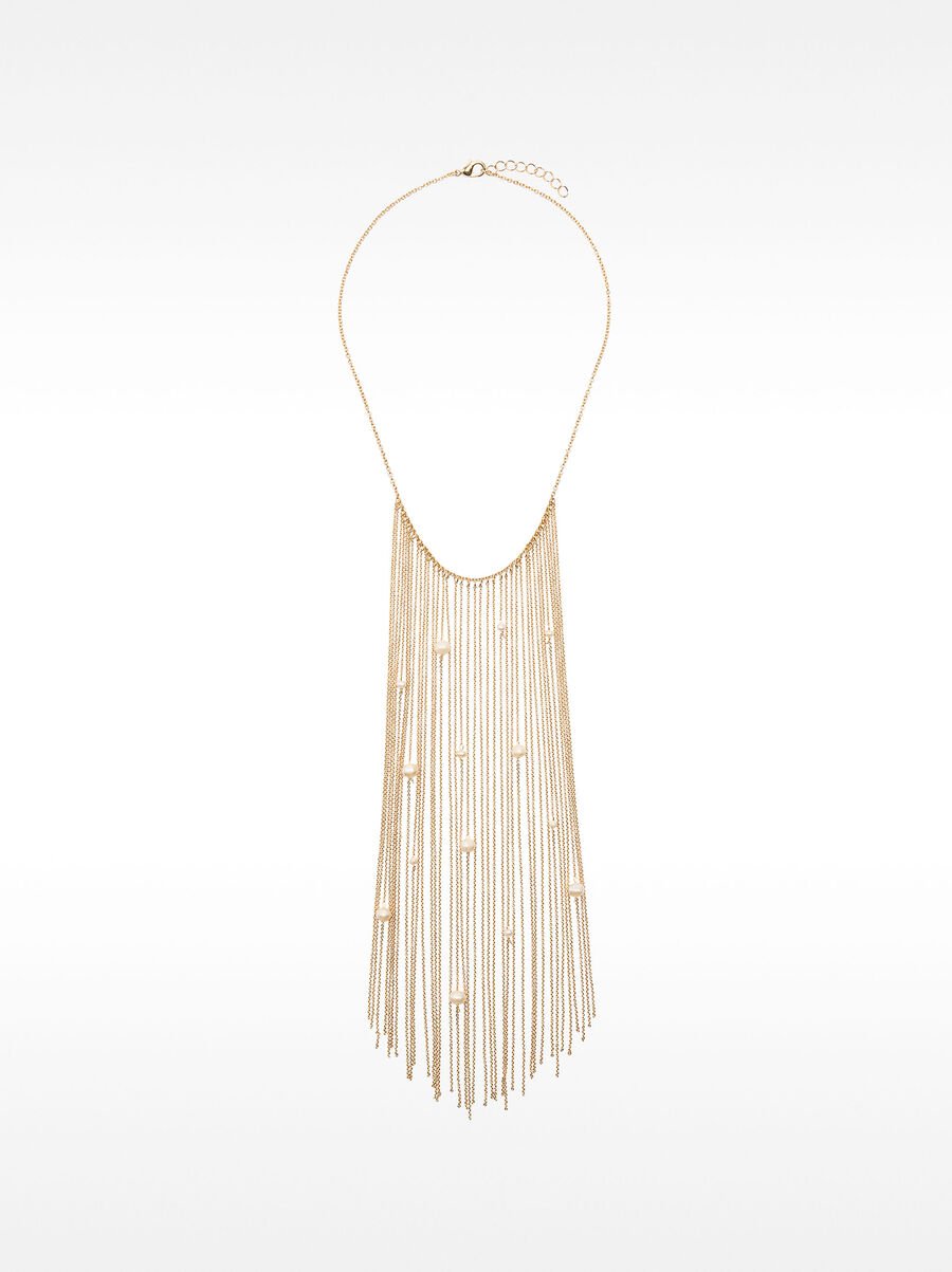Necklace with freshwater pearl fringe