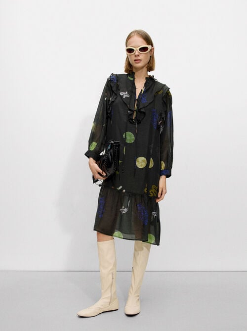 Printed midi dress