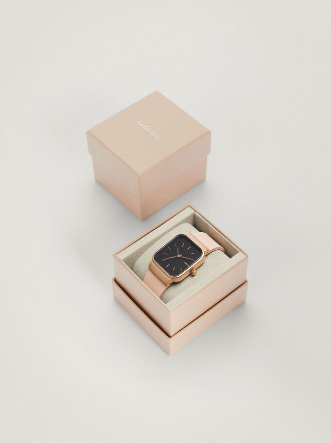 Watch With Square Face, Pink, hi-res