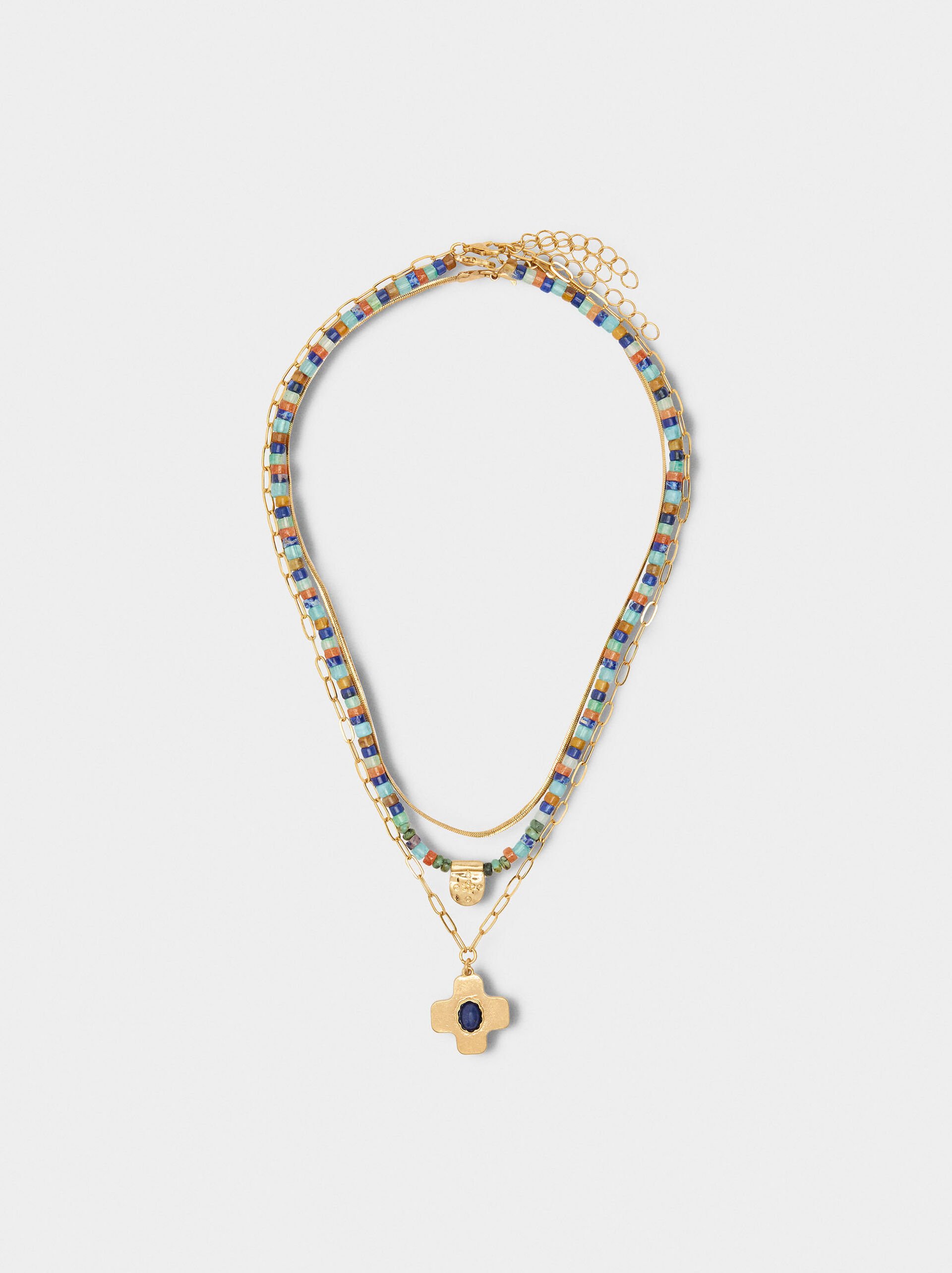 Set of three necklaces with stones image number 1.0