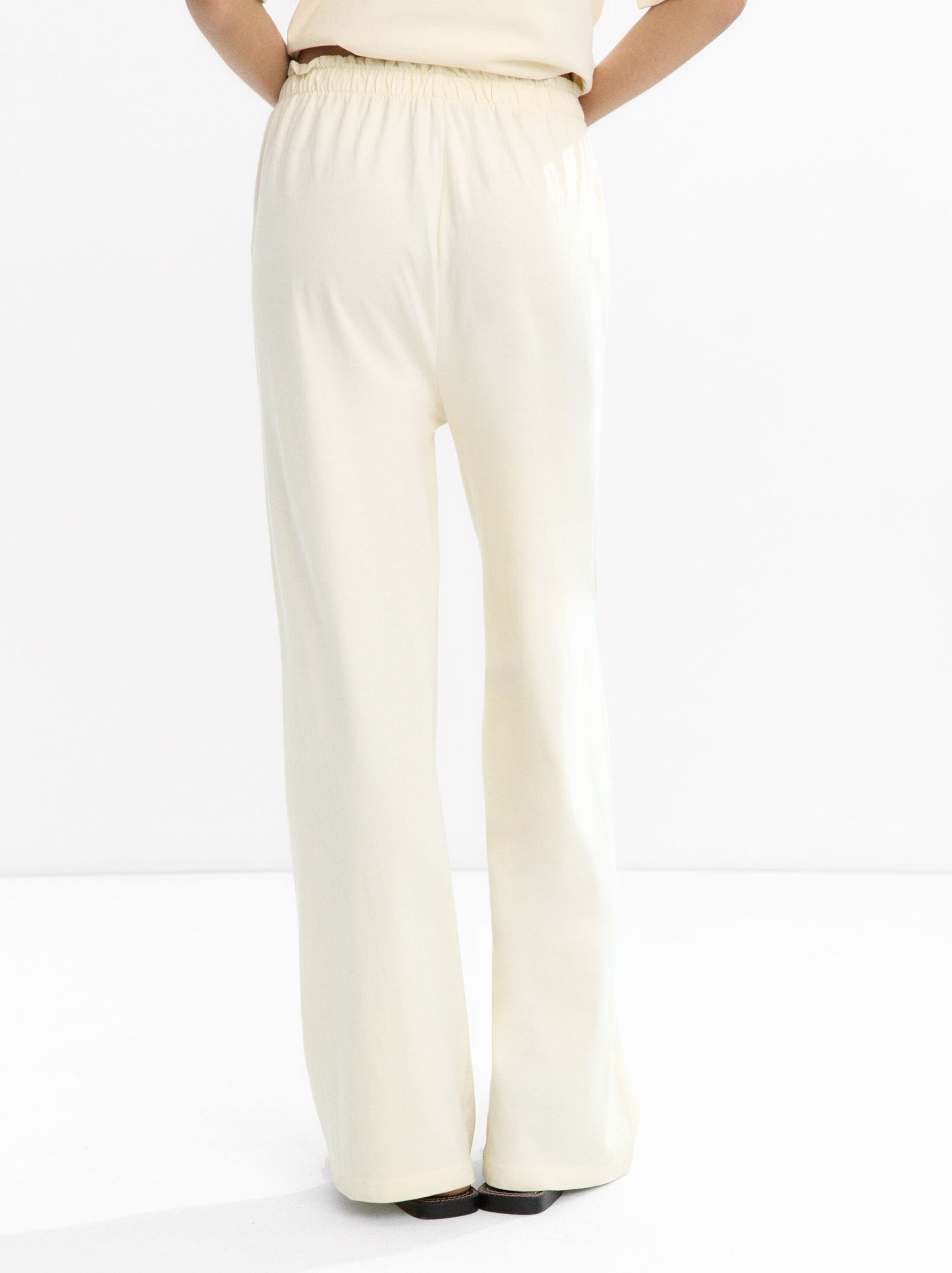 100% cotton trousers with embroidery image number 3.0