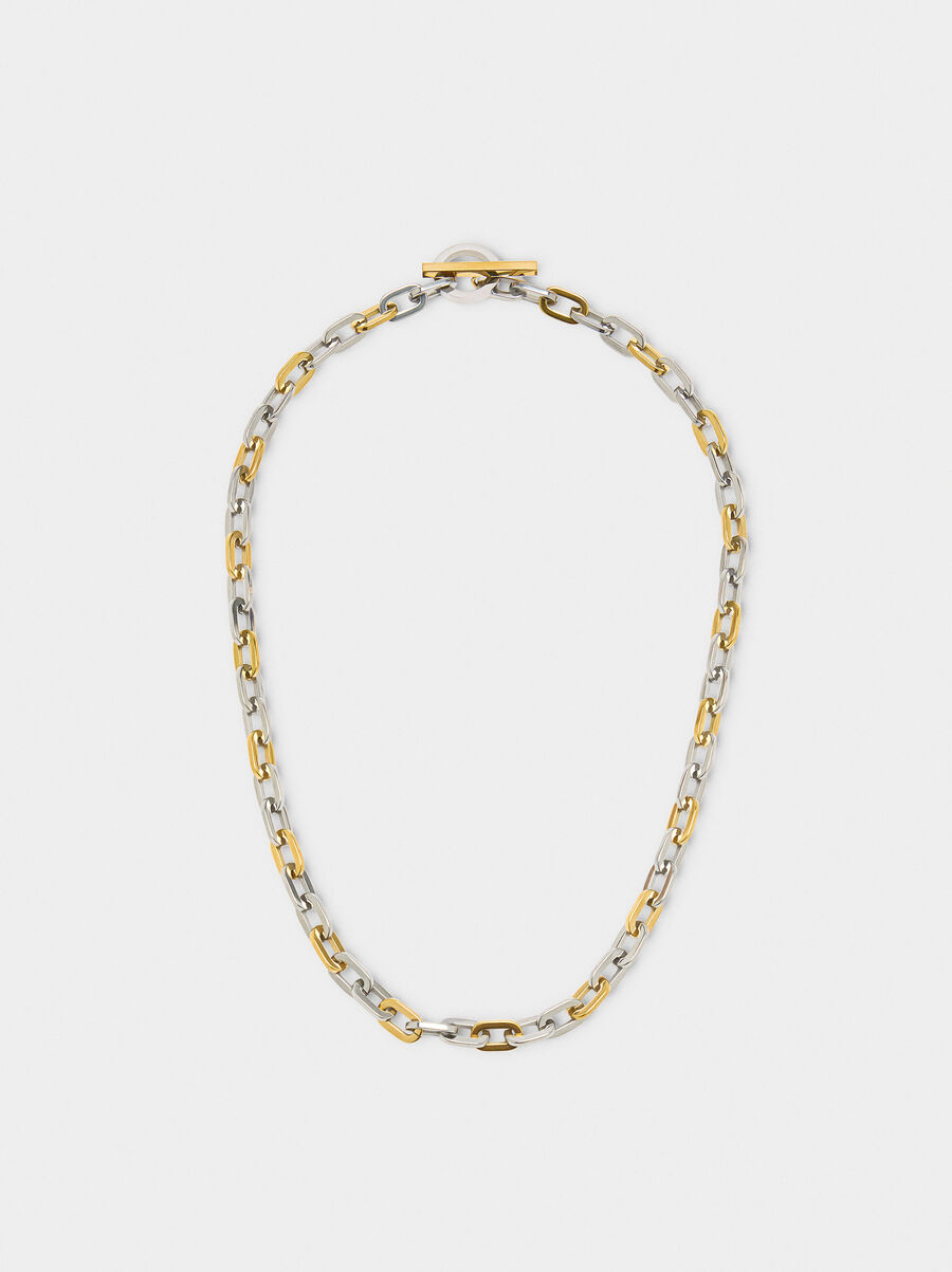 Bicolor link necklace – stainless steel