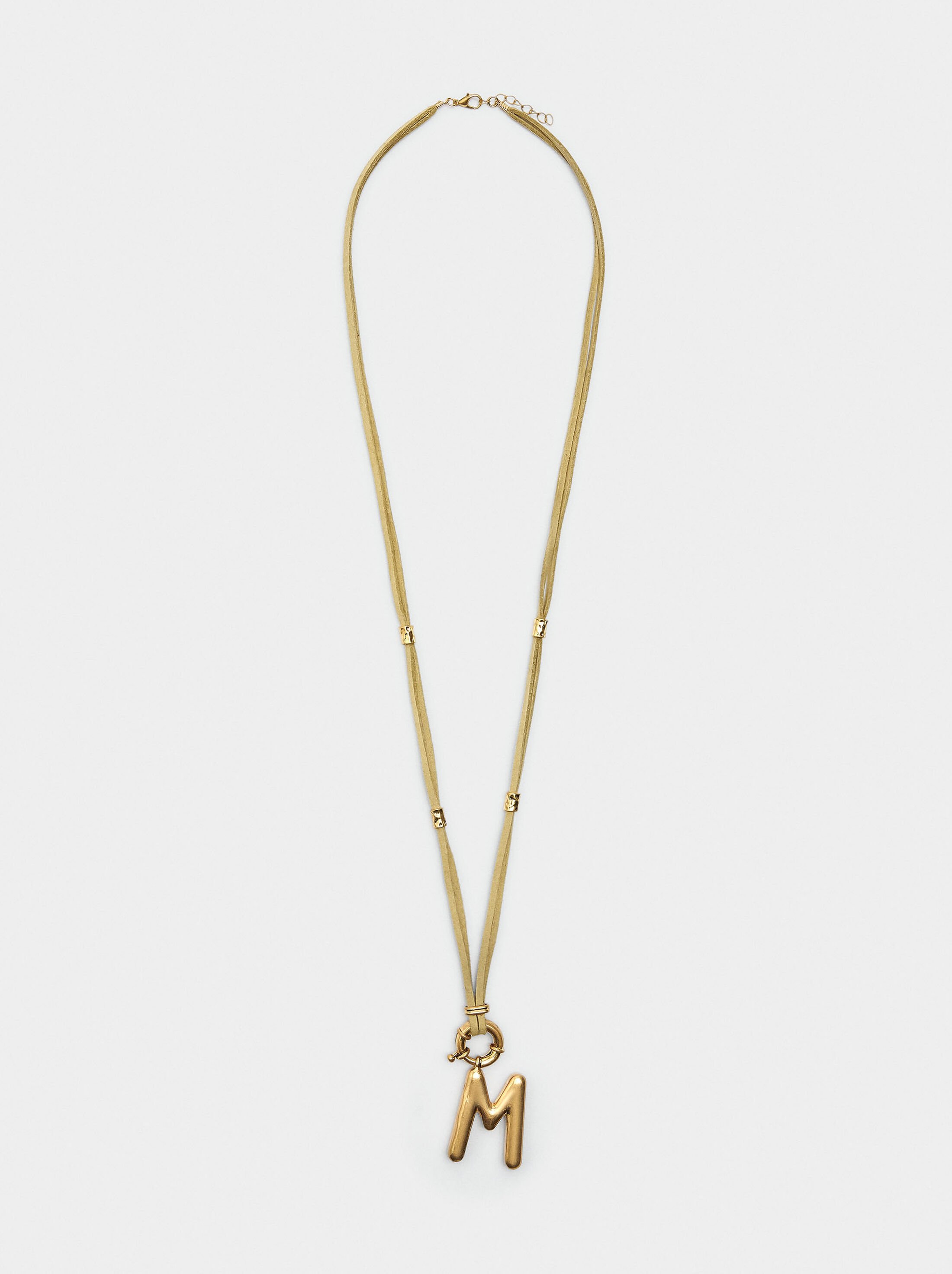 Cord necklace with letter image number 2.0