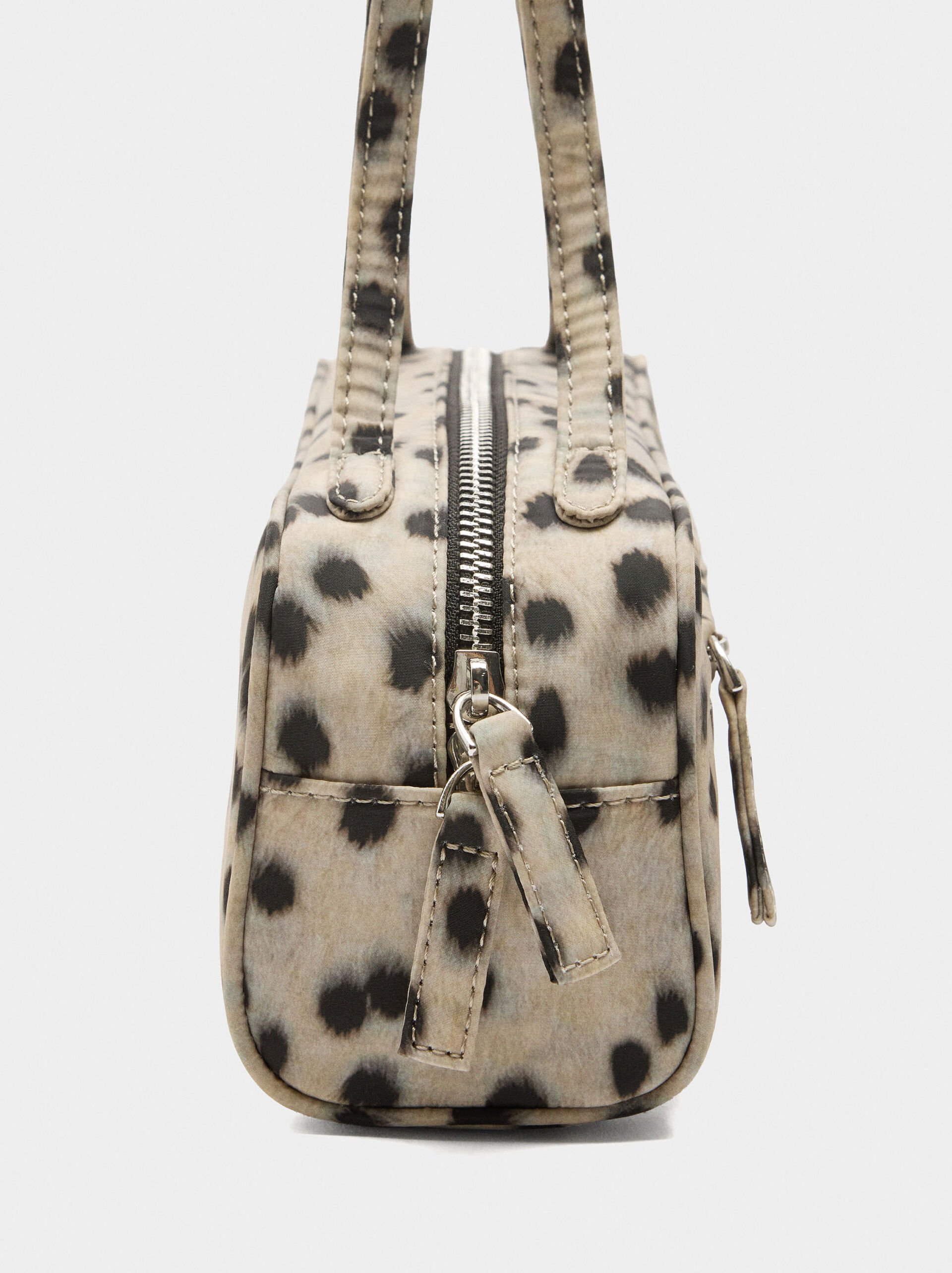 Sac à épaule en nylon imprimé animal image number 2.0